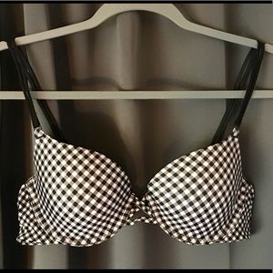 VS Black Gingham Print Bra 36B